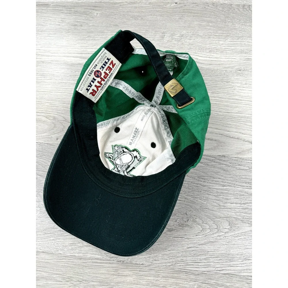Pittsburgh Penguins Hat Cap Green Adjustable NHL Rare Sample St Patricks Day